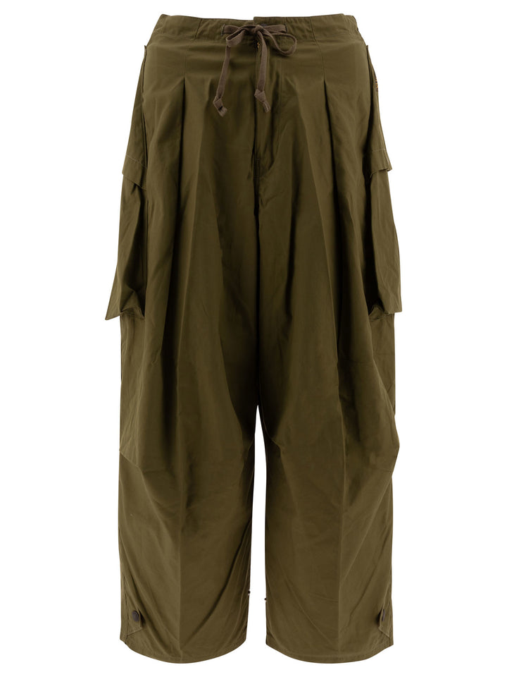 Combed Gabergine Aozai Trousers Green