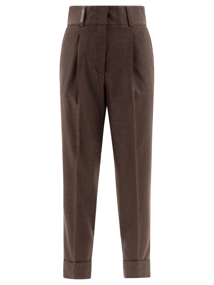 Tailored  With Punto Luce Trousers Brown