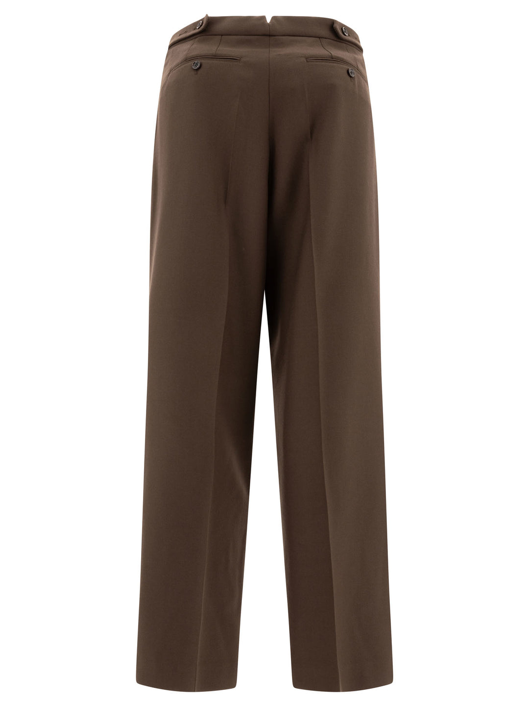 Wool Gabardine Trousers Brown