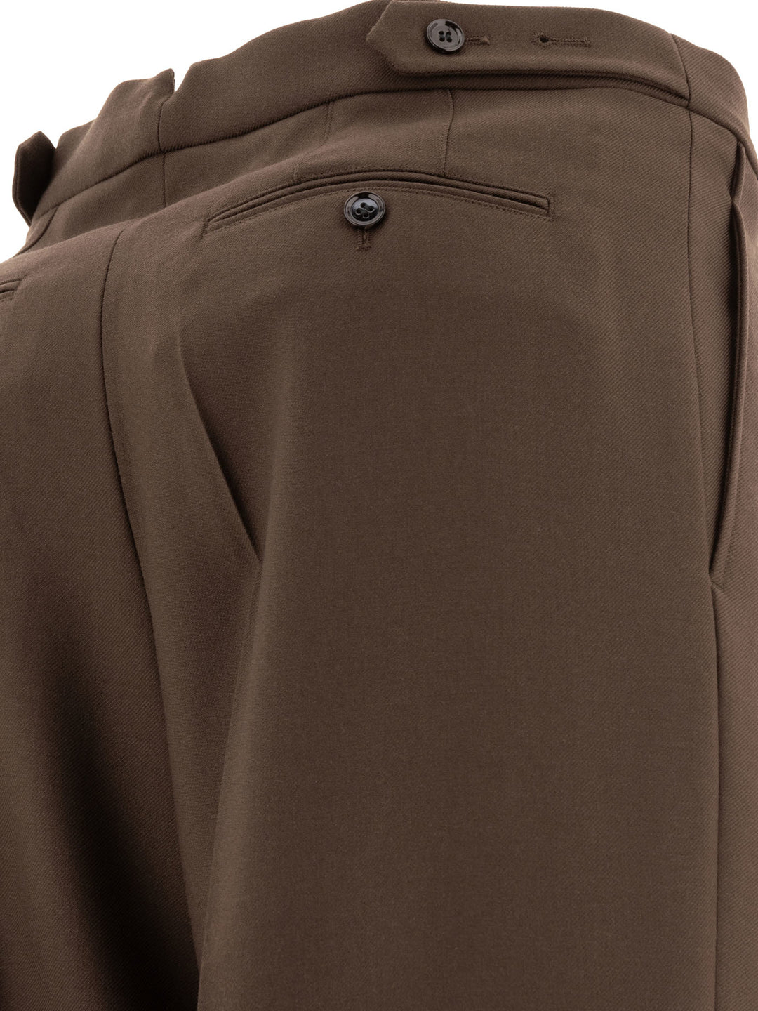 Wool Gabardine Trousers Brown