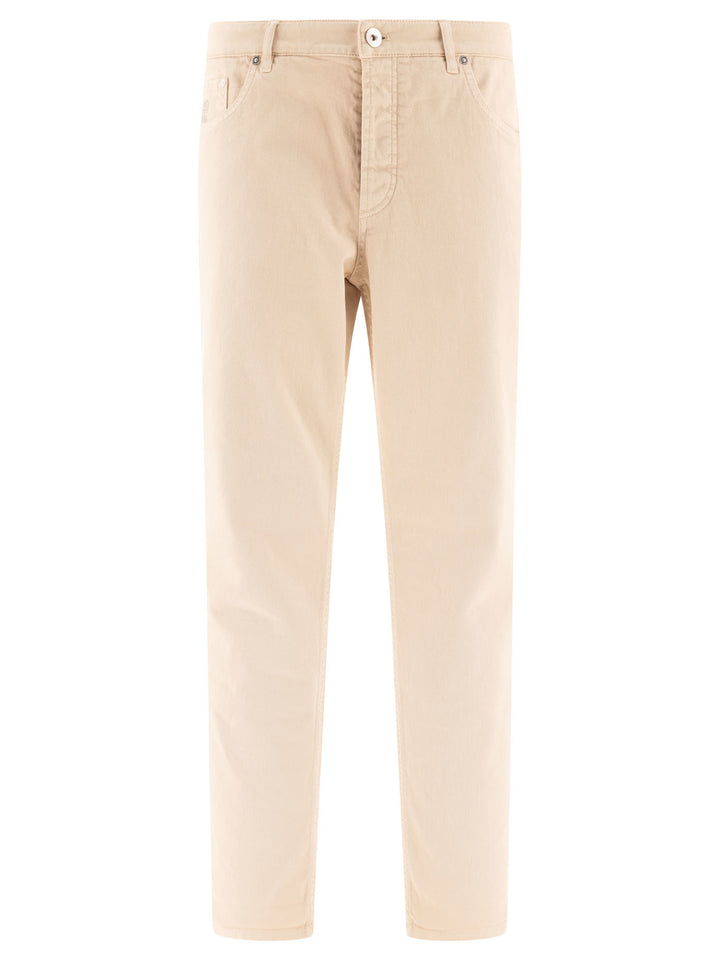 Garment-Dyed Trousers Beige