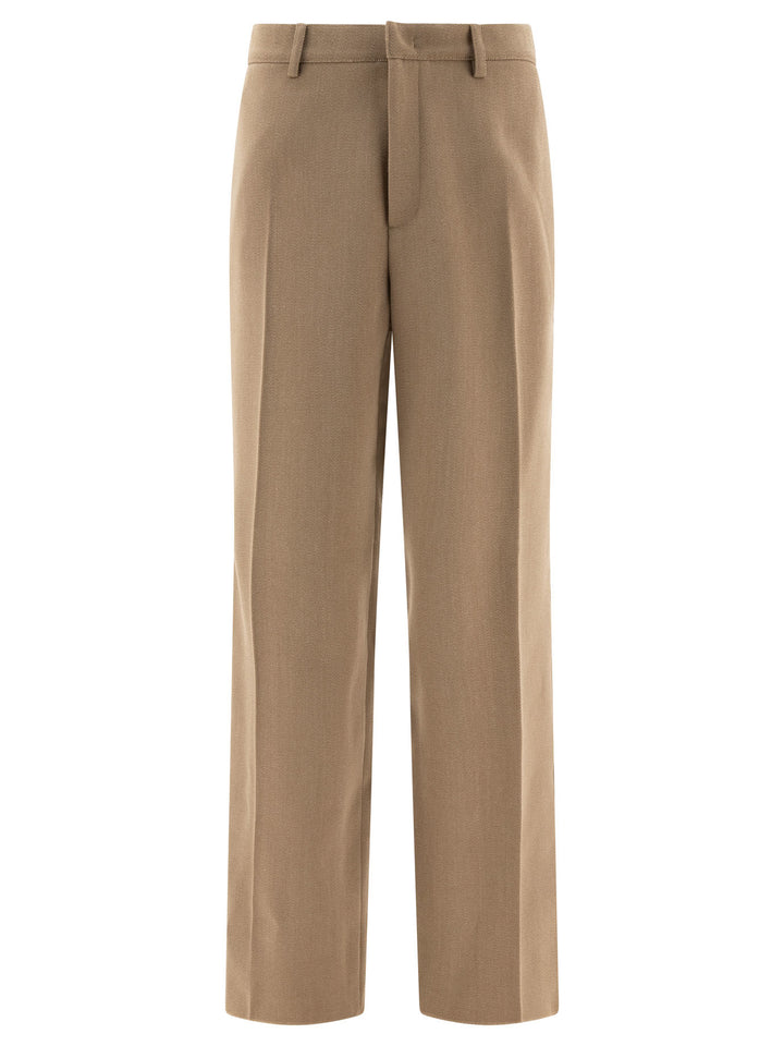 Melange Wool Trousers Beige