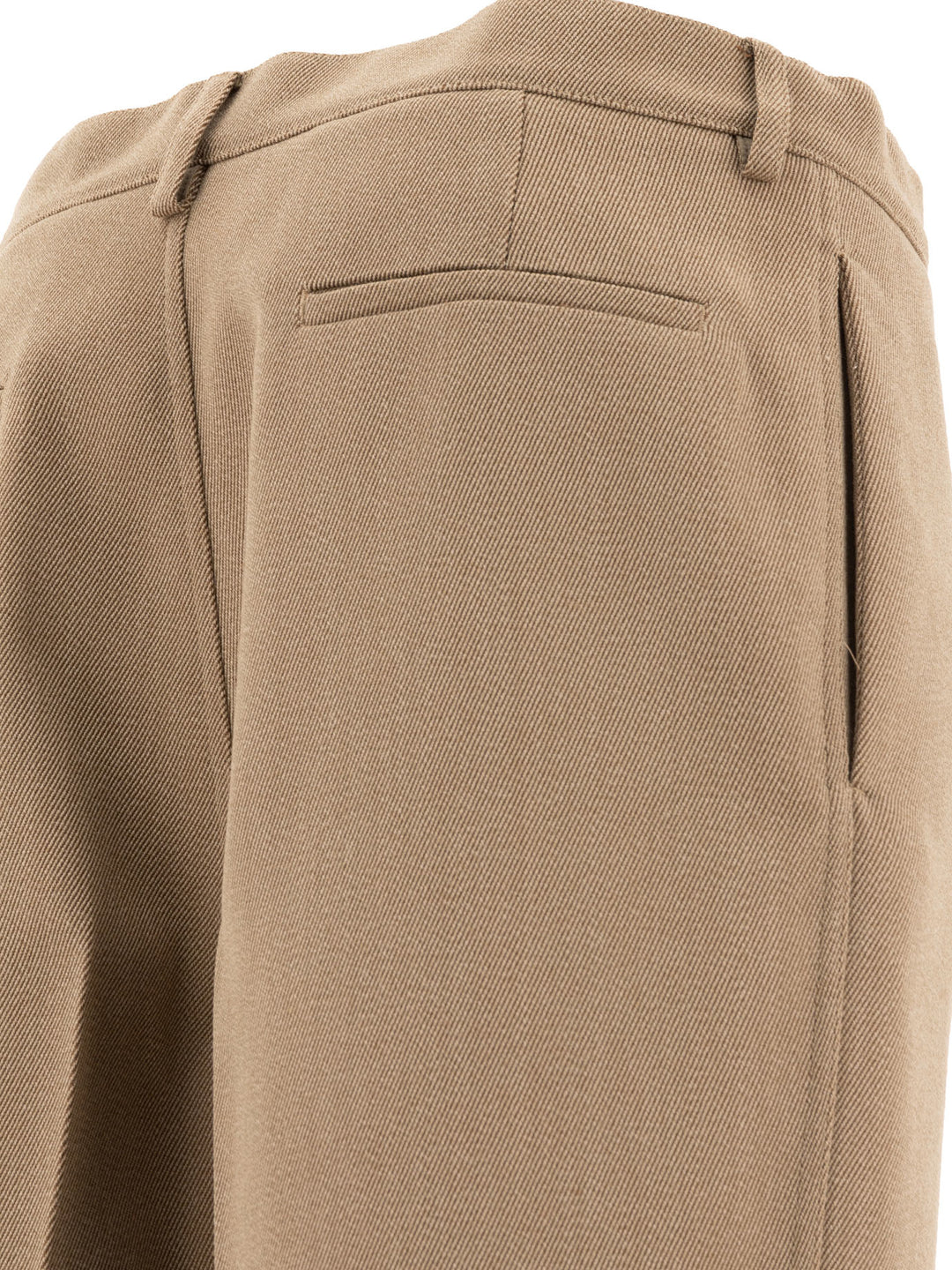 Melange Wool Trousers Beige