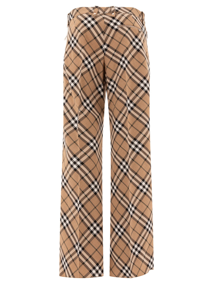 Wool Blend Tailored Trousers Beige