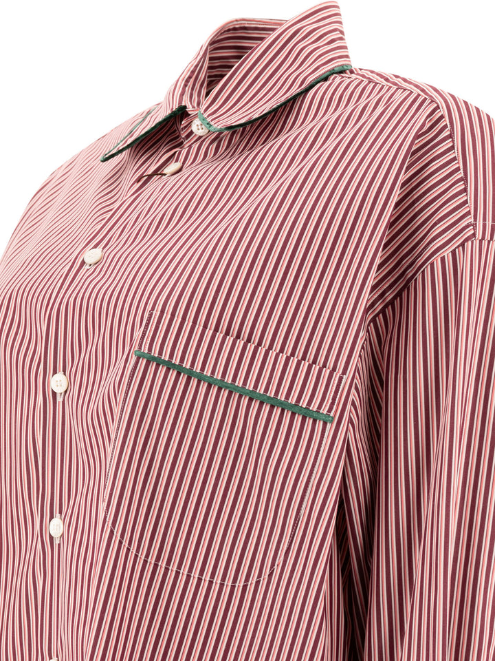 Striped Poplin Shirt Shirts Bordeaux