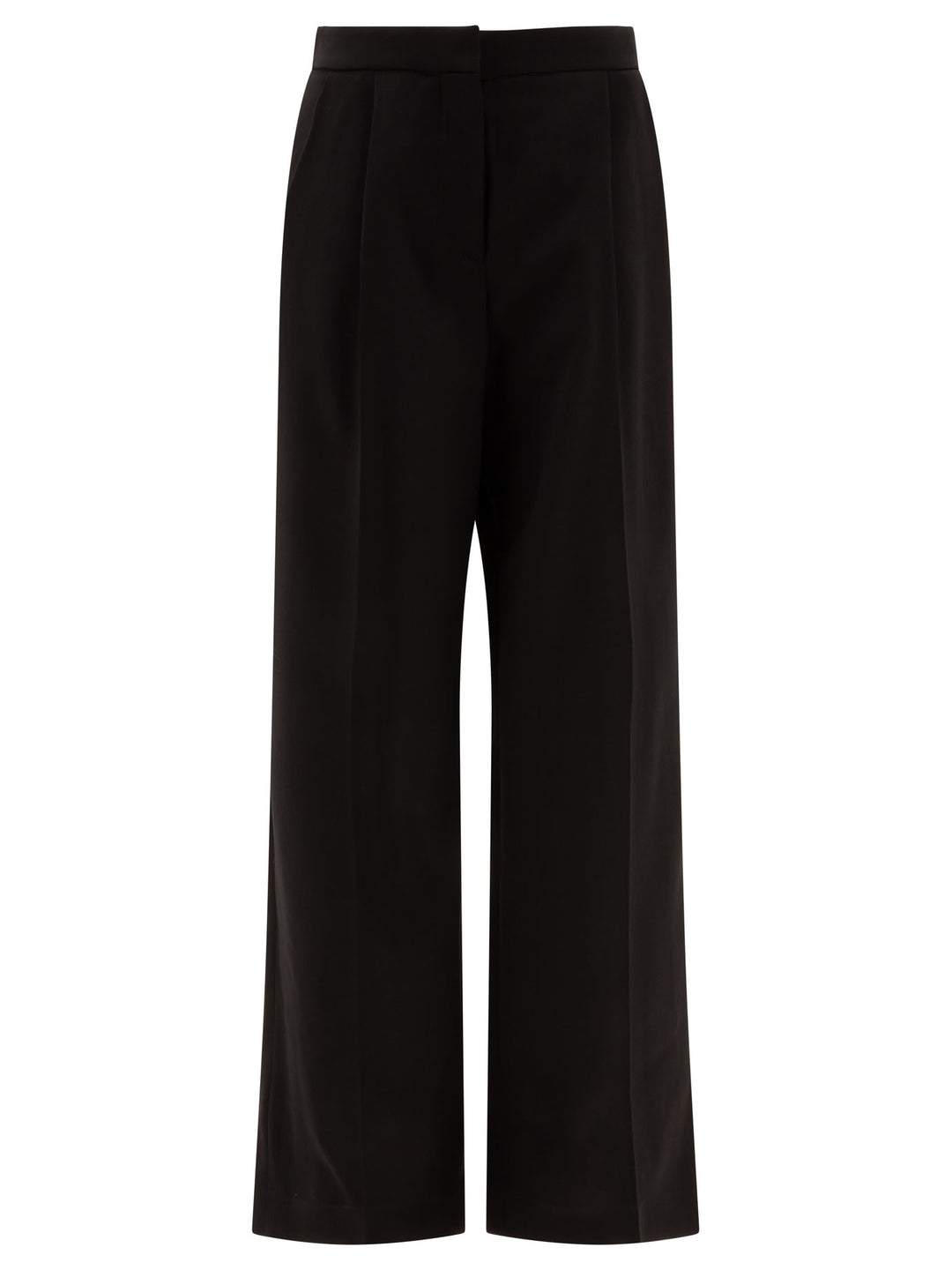 Wool Pleated Trouses Trousers Black