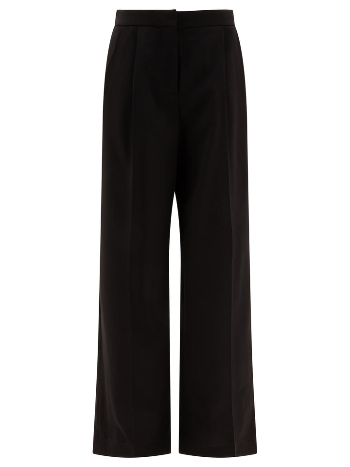 Wool Pleated Trouses Trousers Black