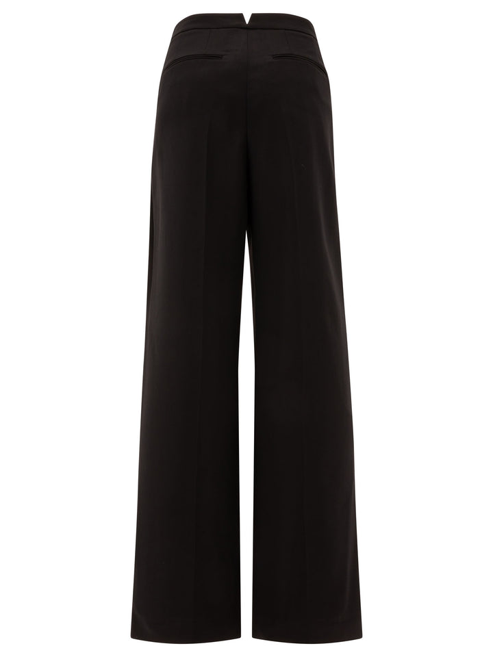 Wool Pleated Trouses Trousers Black