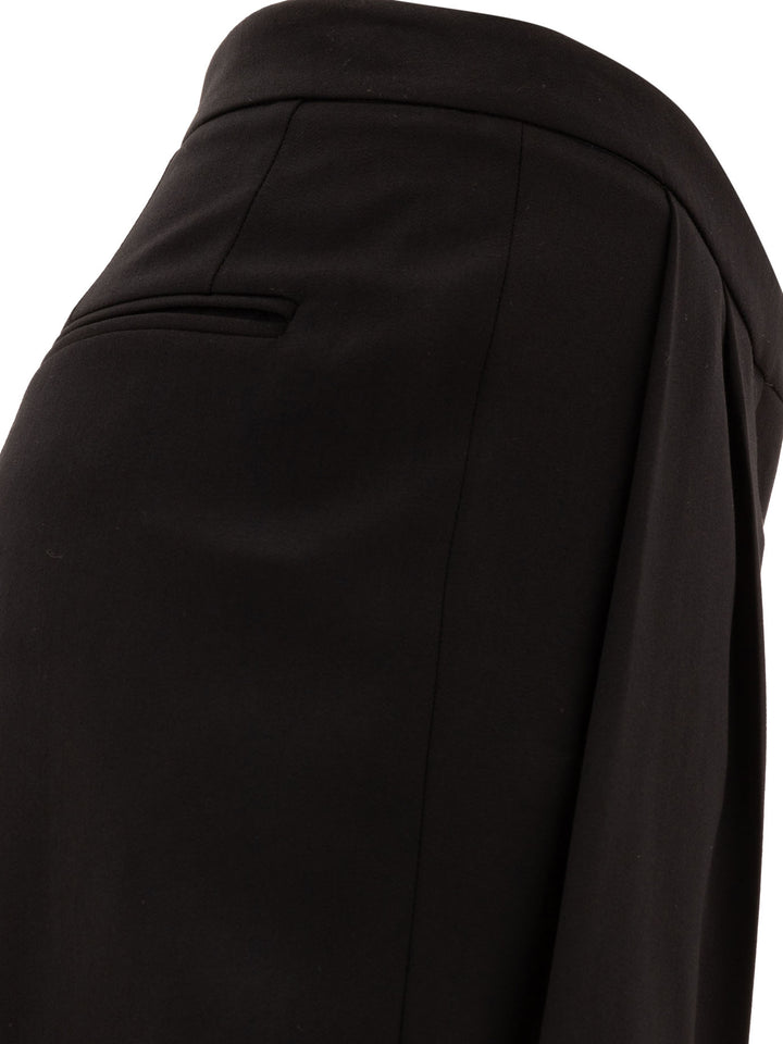 Wool Pleated Trouses Trousers Black