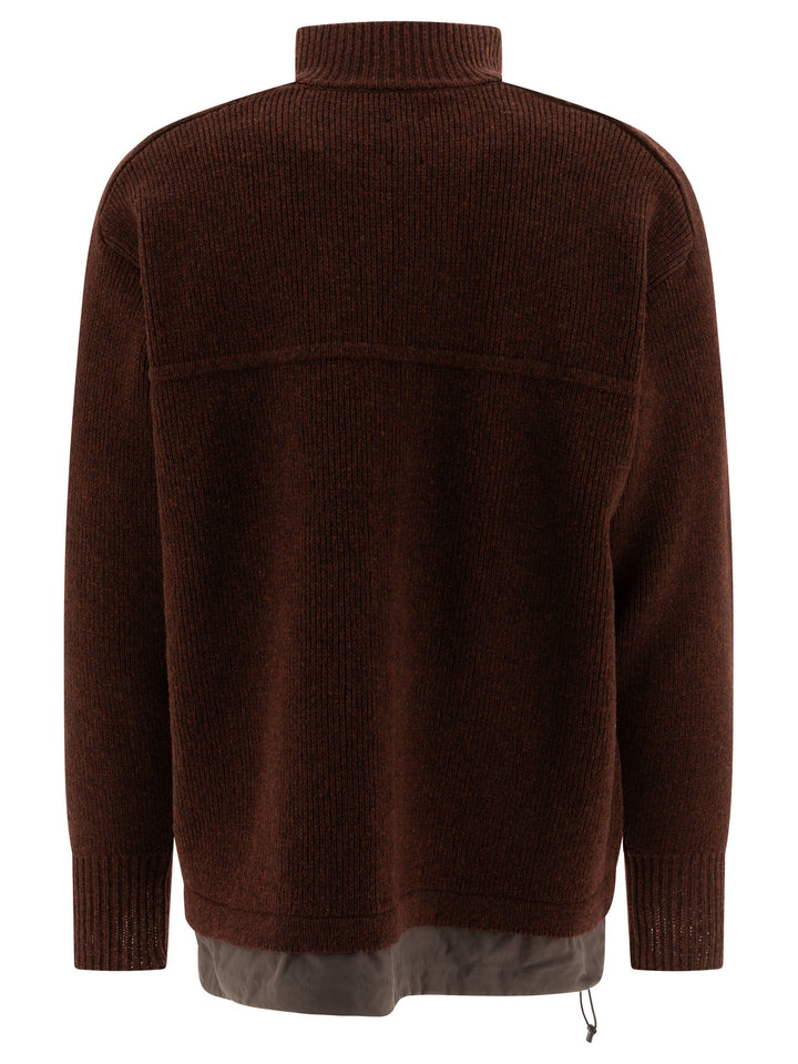 Felted Knit Jackets Brown