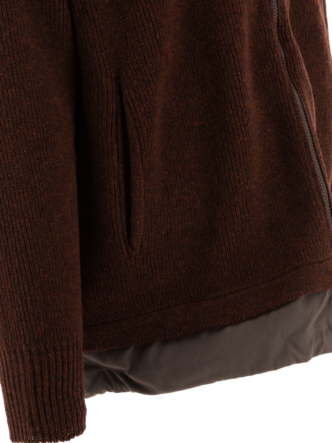 Felted Knit Jackets Brown