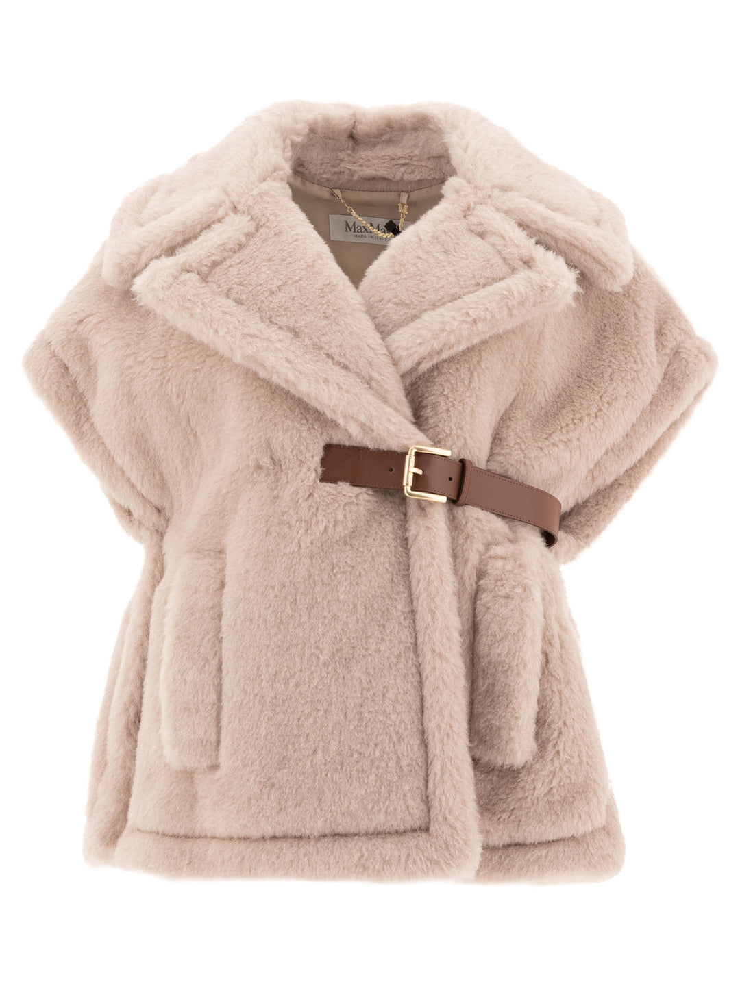 Teddy Fabric Short Cape Coats Beige