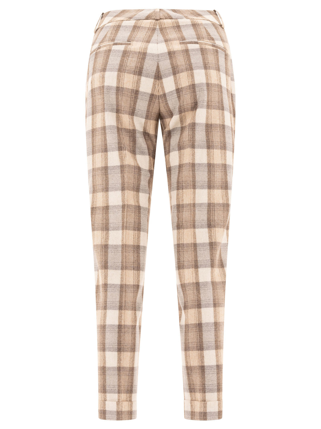 Check Wool Trousers Beige