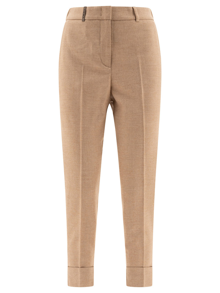 Wool  With Punto Luce Trousers Beige