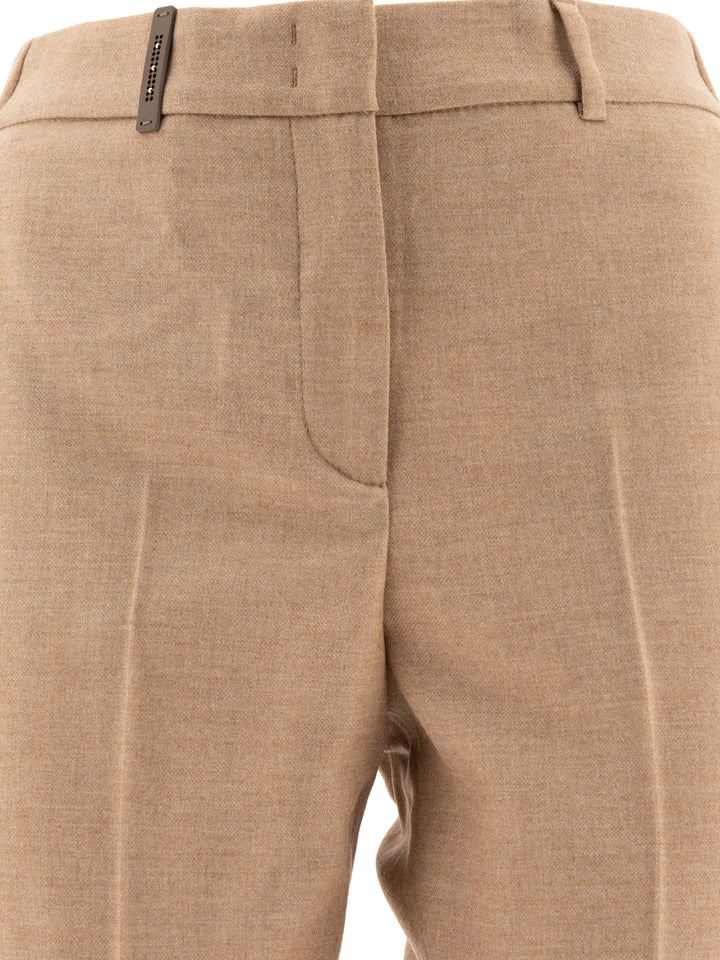 Wool  With Punto Luce Trousers Beige