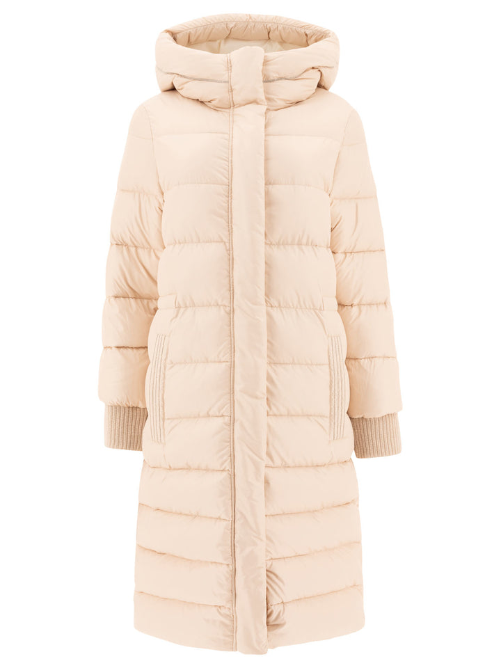 Down Coat With Punto Luce Jackets Beige