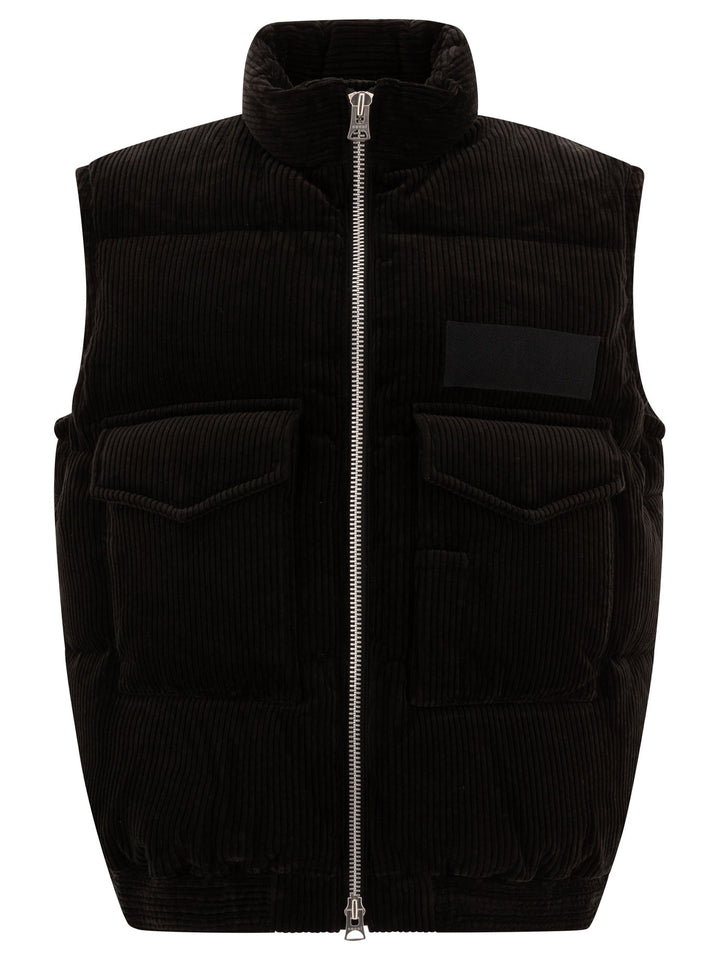 Corduroy Vest Jacket Jackets Black