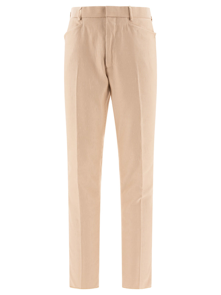 Corduroy Tailored Trousers Beige