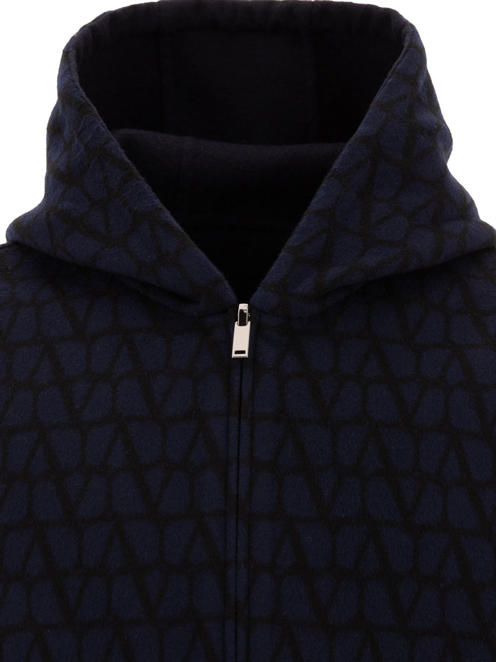 Reversible Hoodie-Style Coat Coats Blue