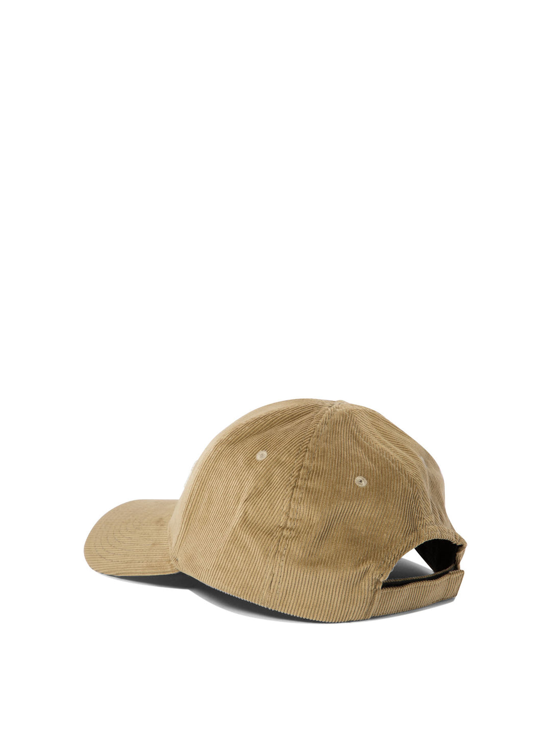 Corduroy Baseball Cap With Embroidery Hats Beige