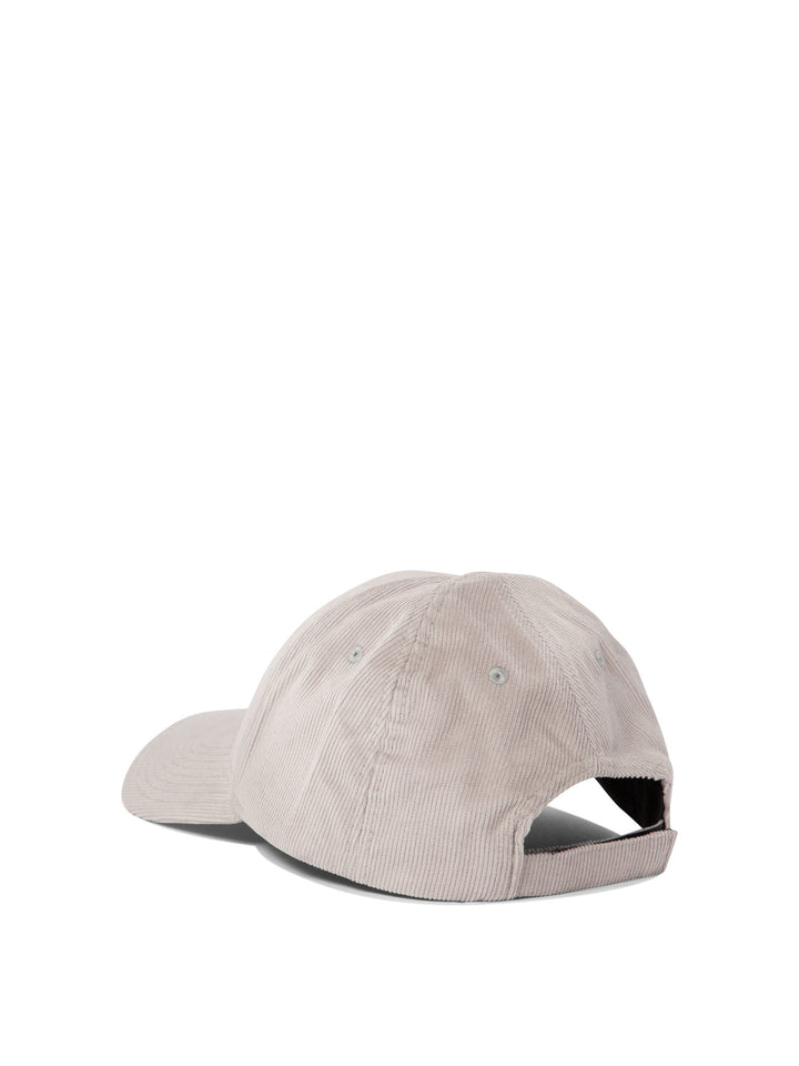 Corduroy Baseball Cap With Embroidery Hats Grey