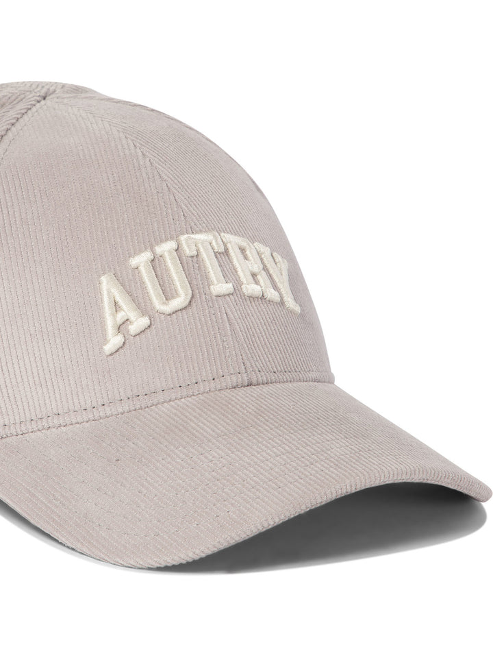 Corduroy Baseball Cap With Embroidery Hats Grey