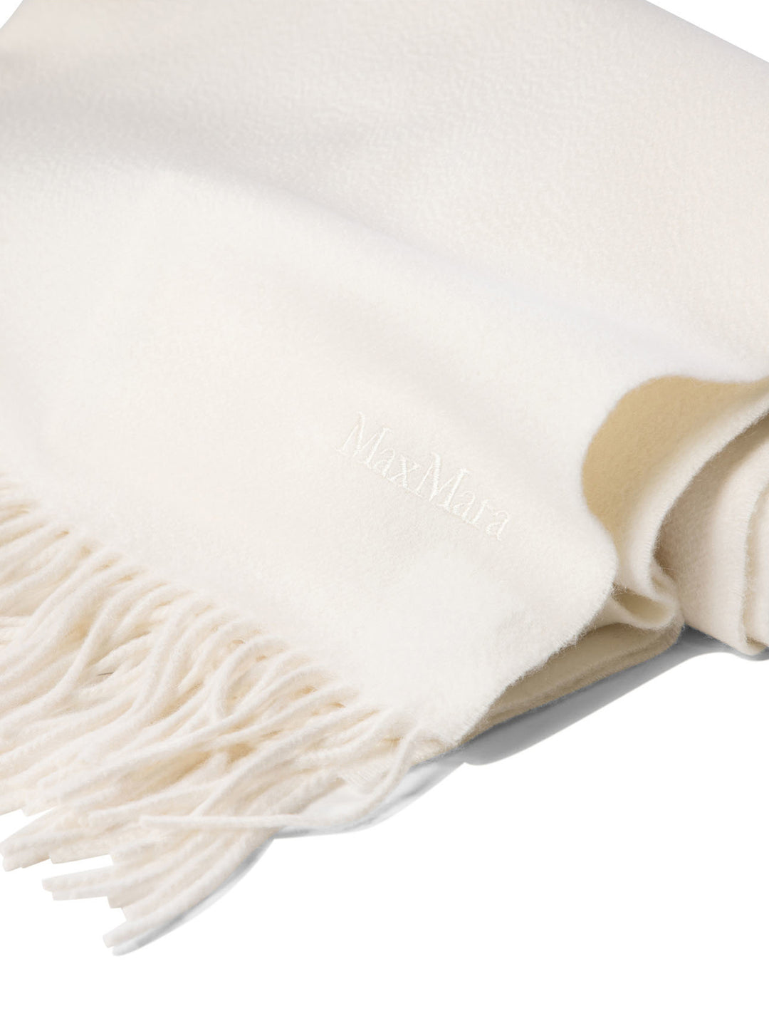 Cashmere Stole With Embroidery Scarves White