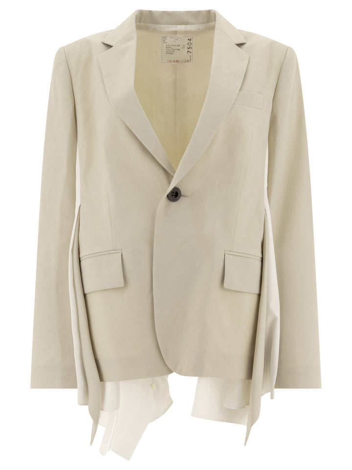 Combined Blazer Jackets Beige