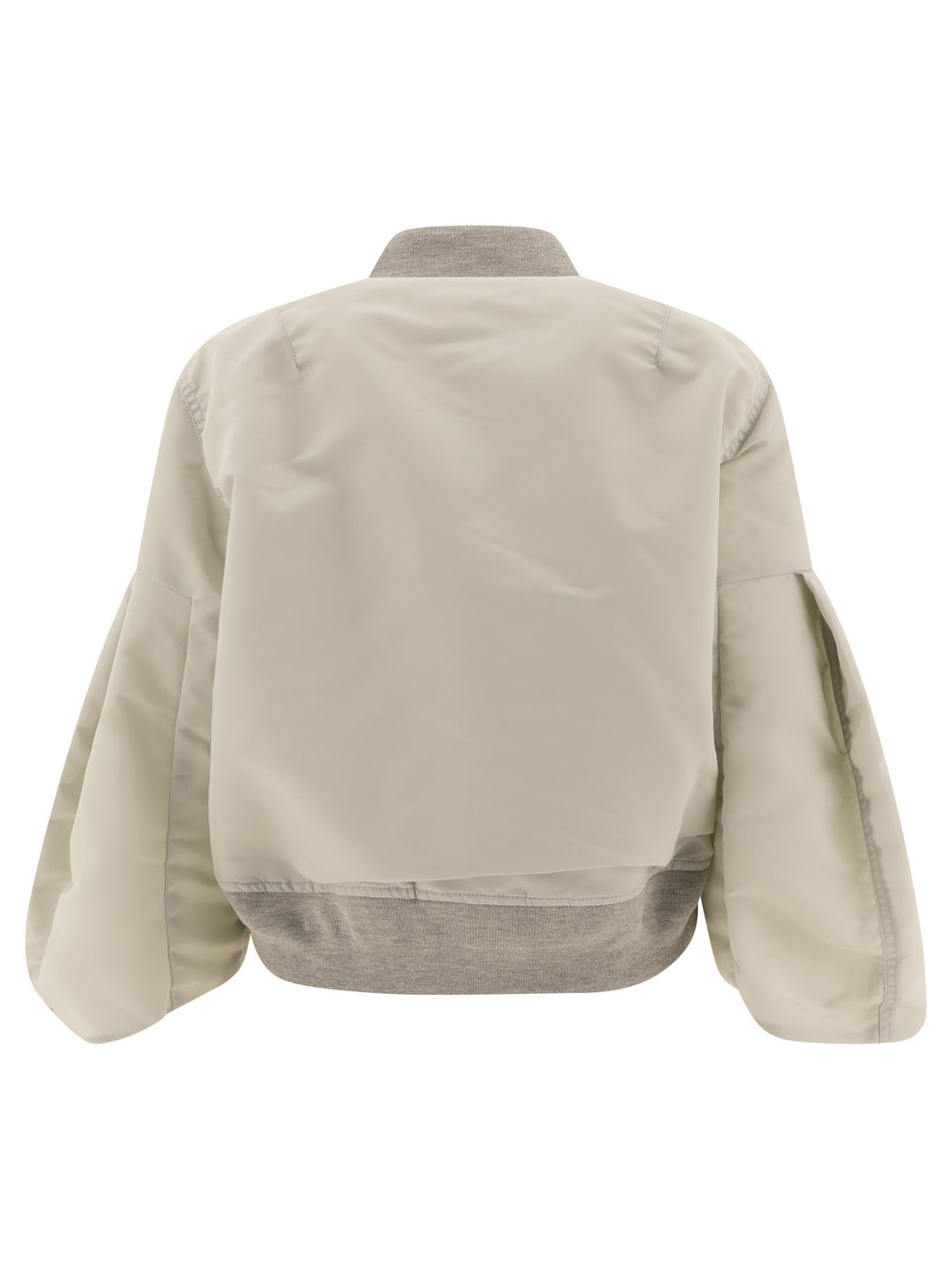 Nylon Cropped Bomber Jacket Jackets Grey