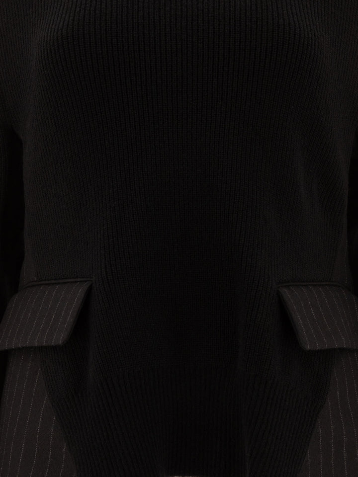 Chalk Stripe X Knit Knitwear Black