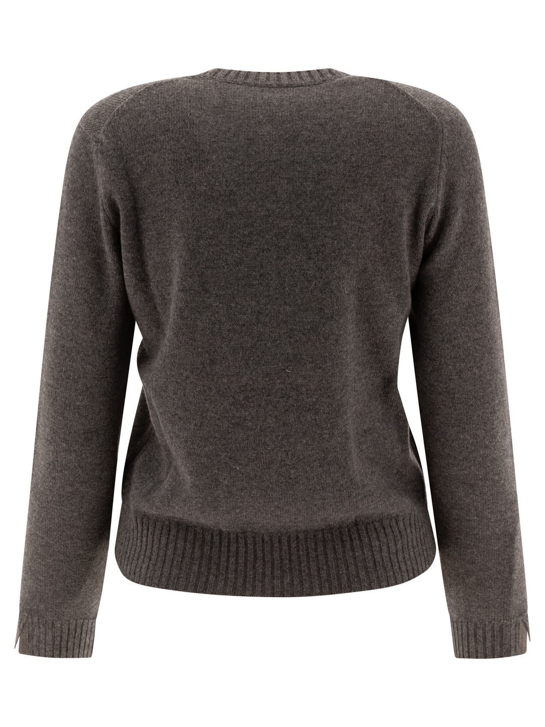 Cashmere Sweater With Shiny Cuff Details Knitwear Grey