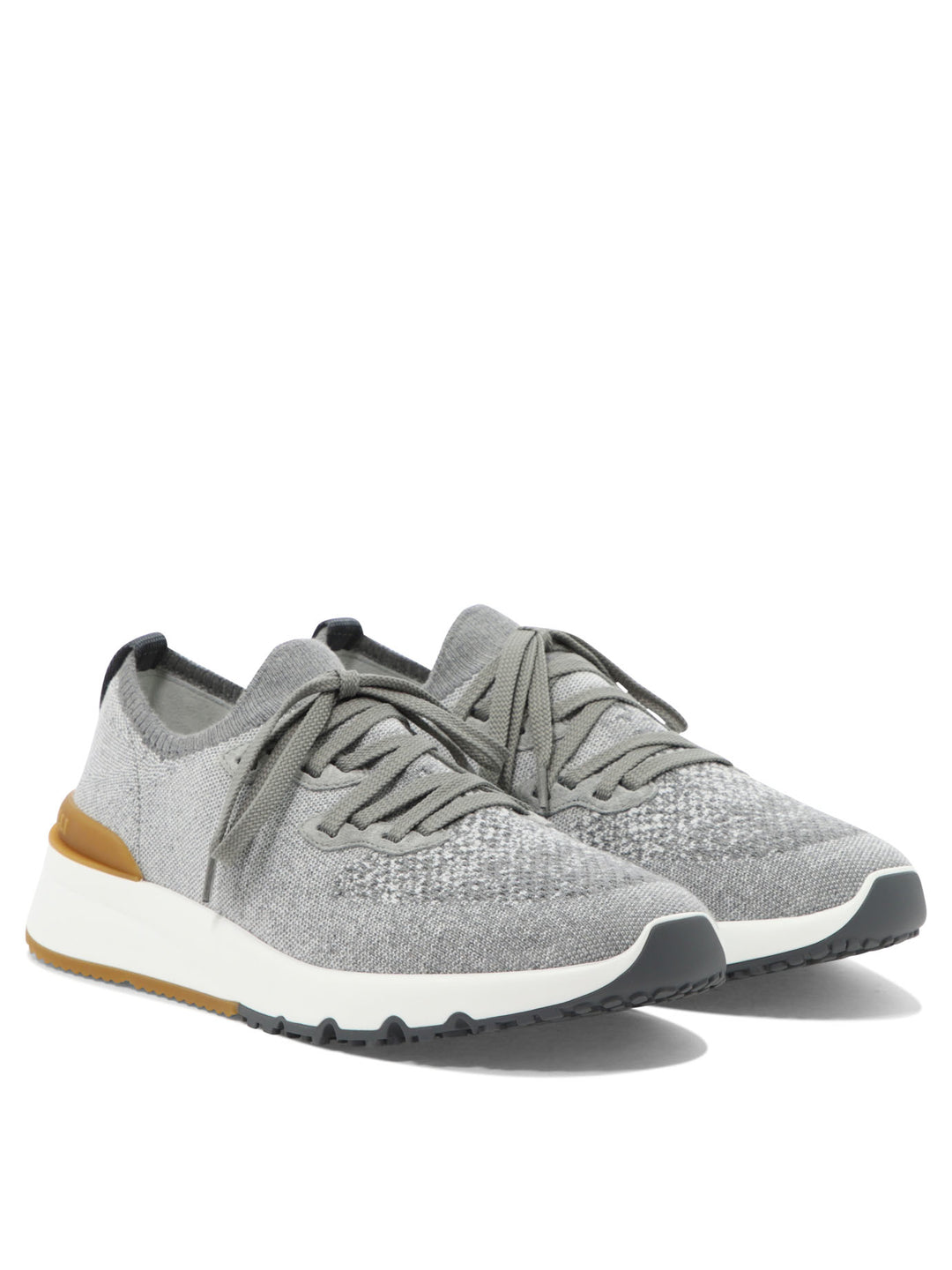 Cotton Chiné Knit Sneakers Sneakers & Slip-On Grey