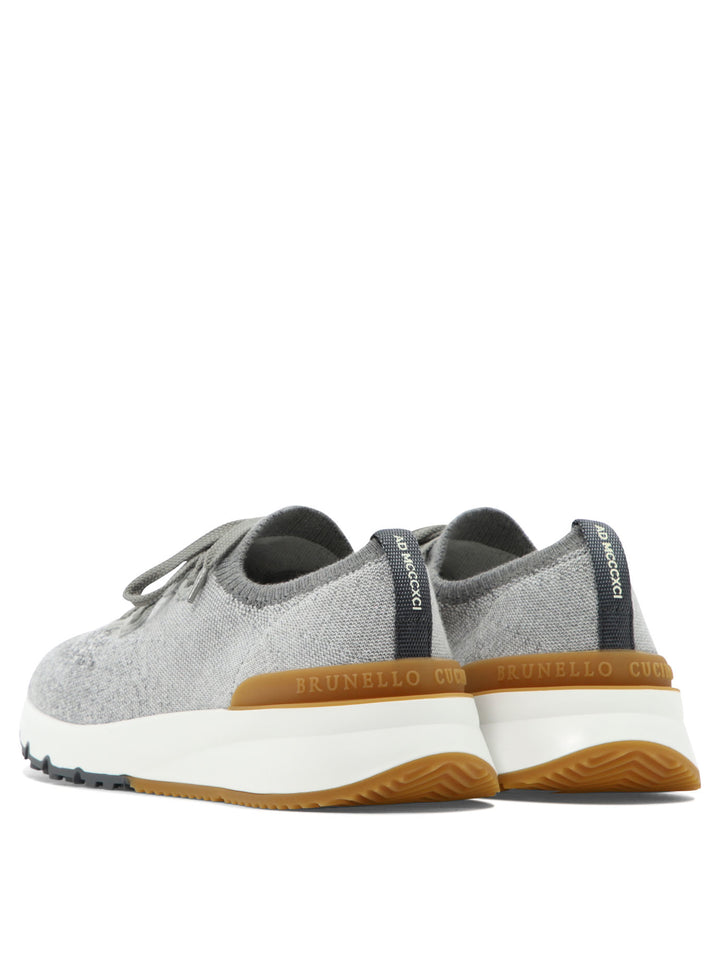 Cotton Chiné Knit Sneakers Sneakers & Slip-On Grey