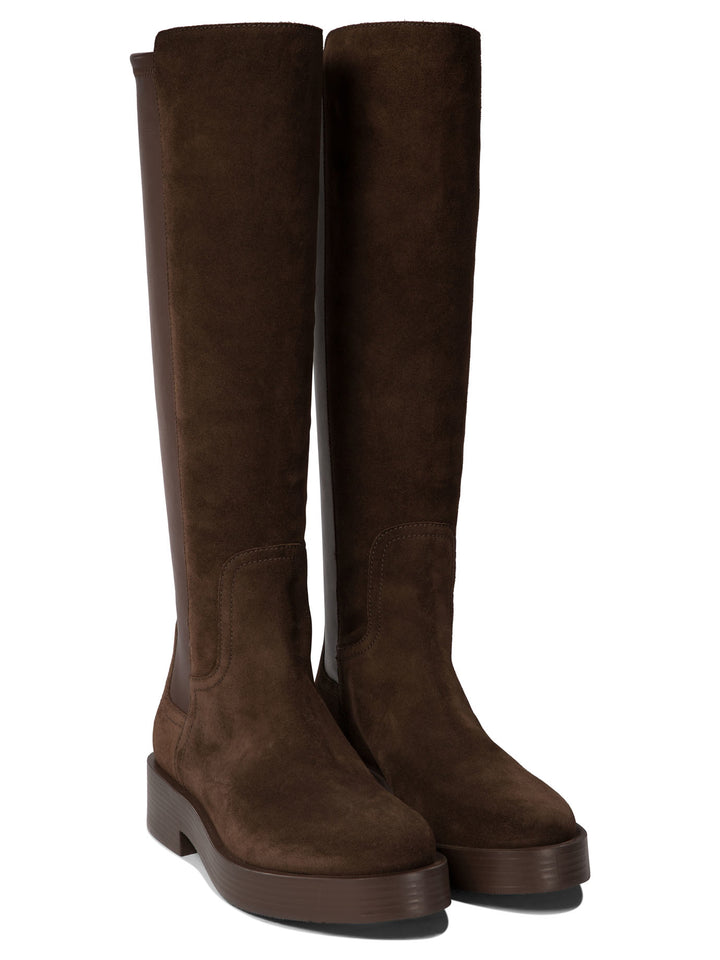 Boots With Suede Inserts Stivali & Stivaletti Brown