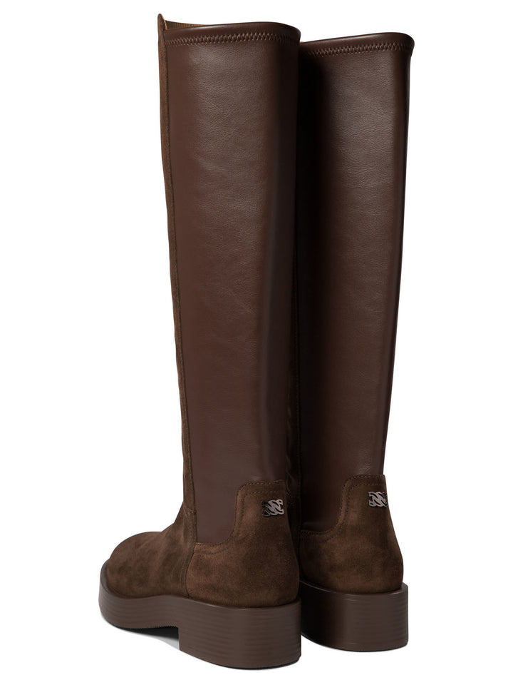 Boots With Suede Inserts Stivali & Stivaletti Brown