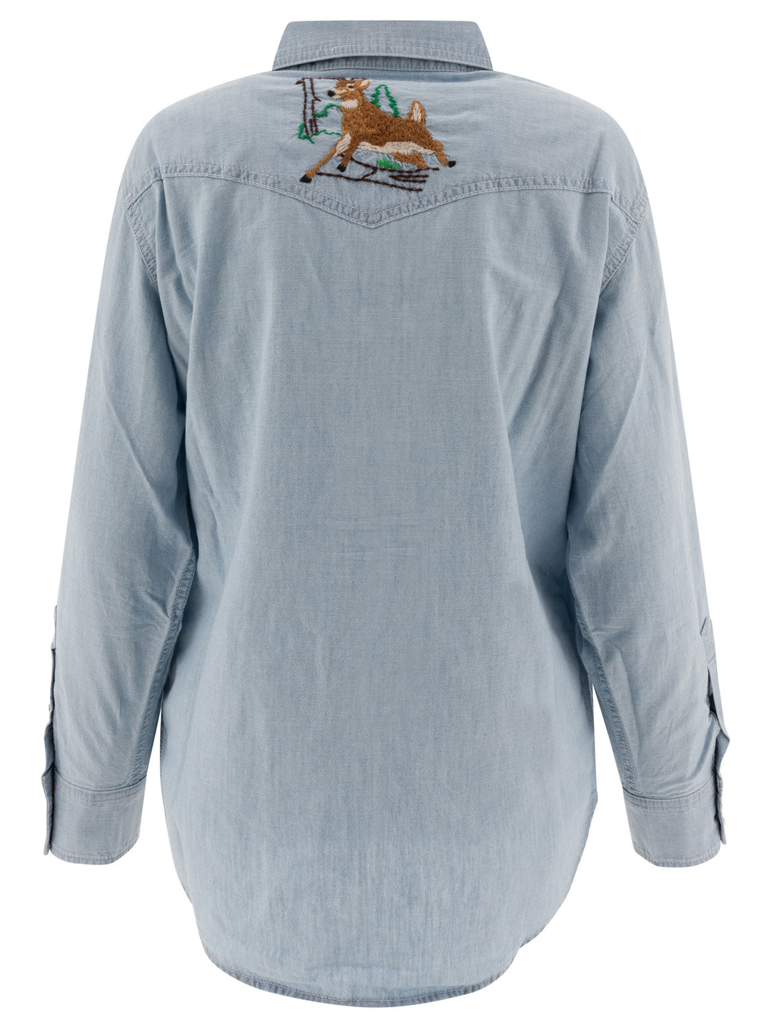 Embroidered Western Shirt Shirts Light Blue