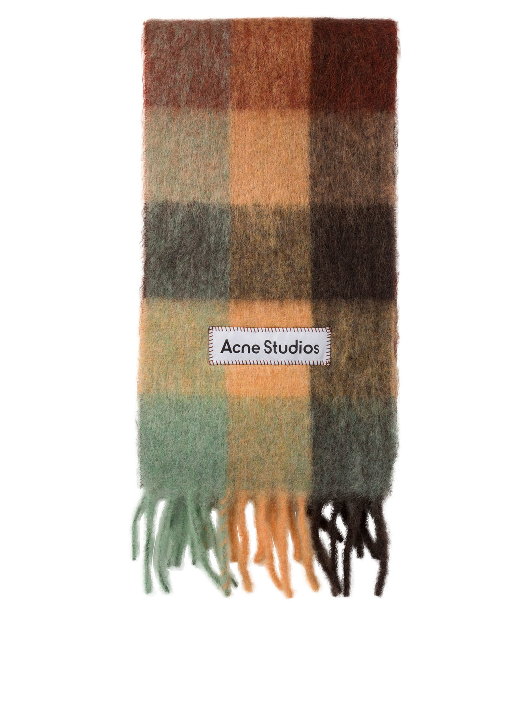 Mohair Check Scarf Scarves Brown