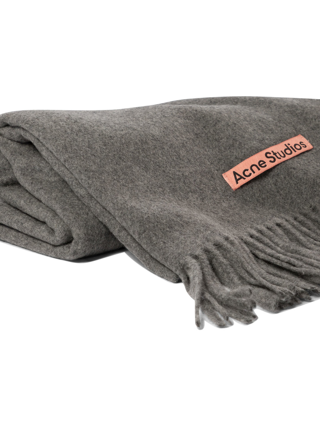 Fringed Cashmere Scarf Scarves Grey