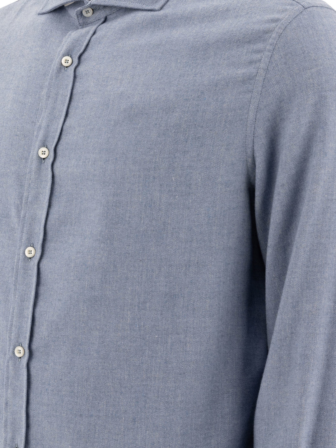 Cotton-Blend Shirt Shirts Light Blue