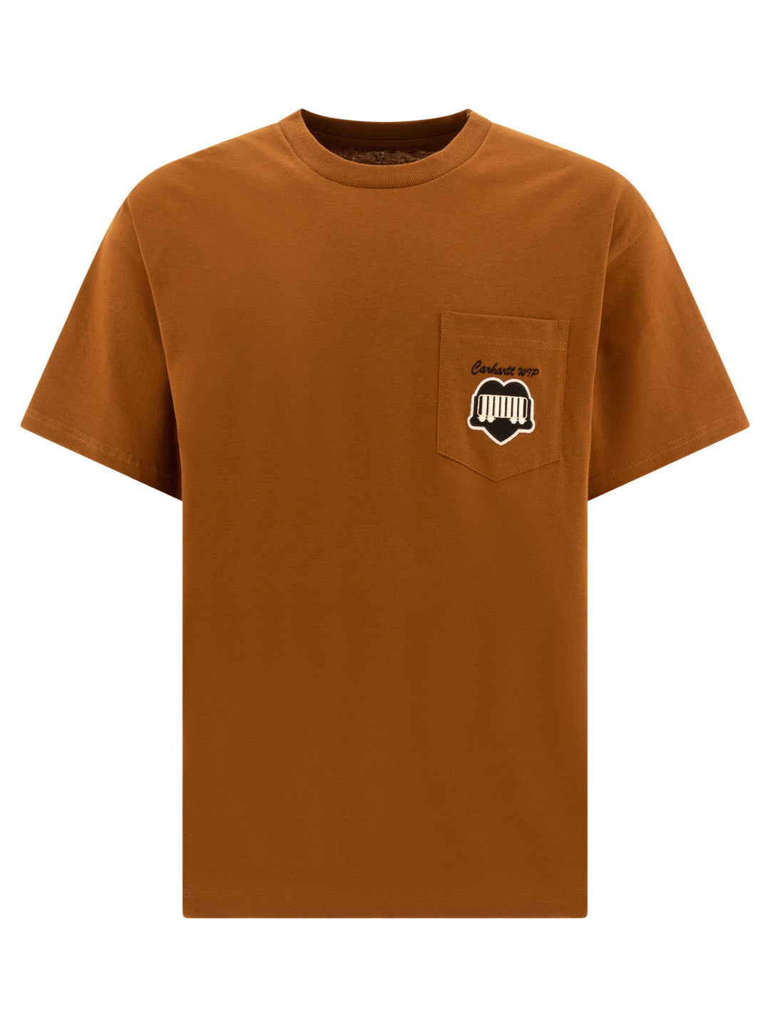 Heart Train Pocket T-Shirts Brown