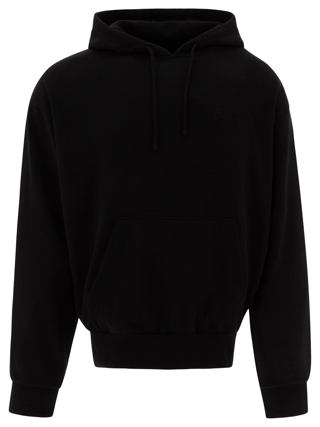 Hoodie With Baroque Embossing Sweatshirts Black