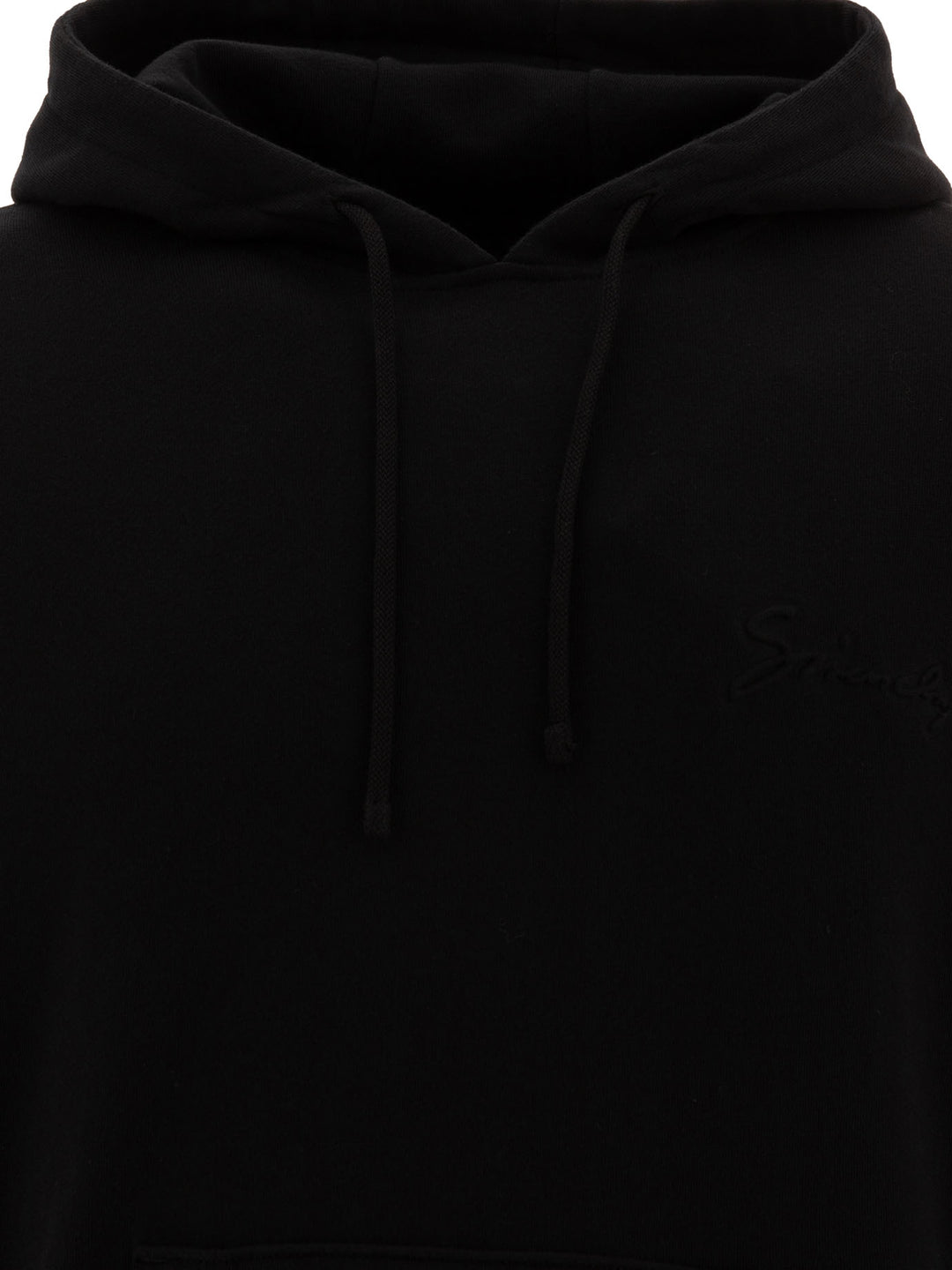 Hoodie With Baroque Embossing Sweatshirts Black