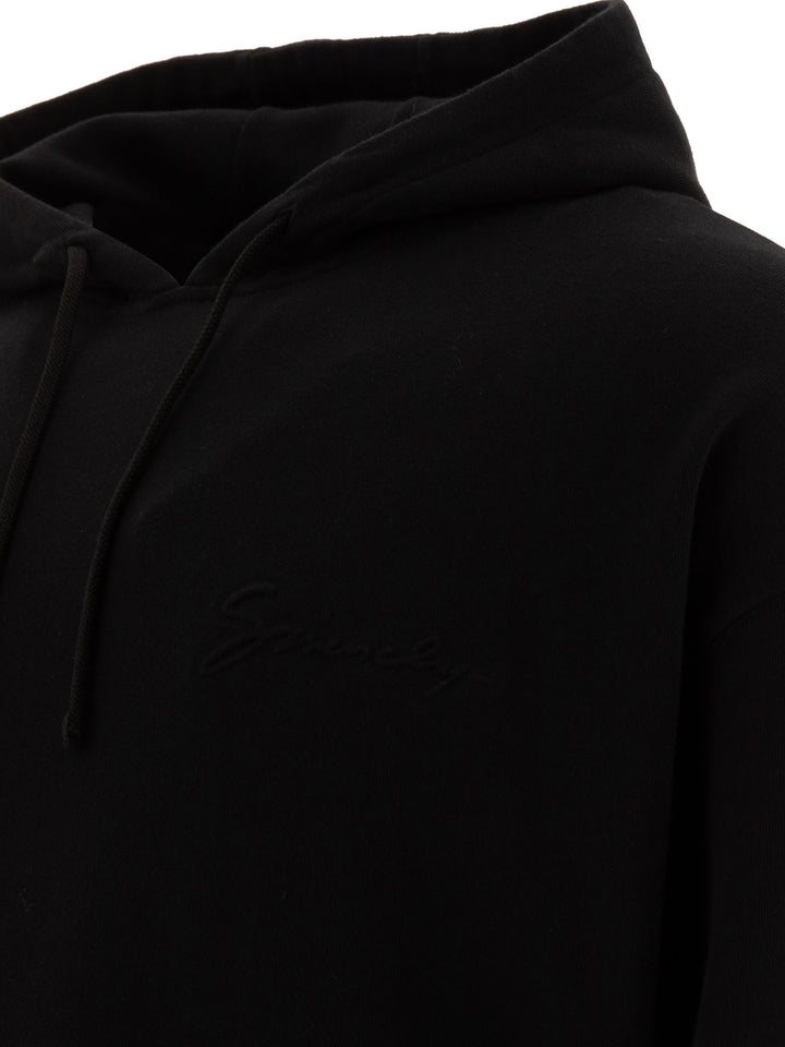 Hoodie With Baroque Embossing Sweatshirts Black