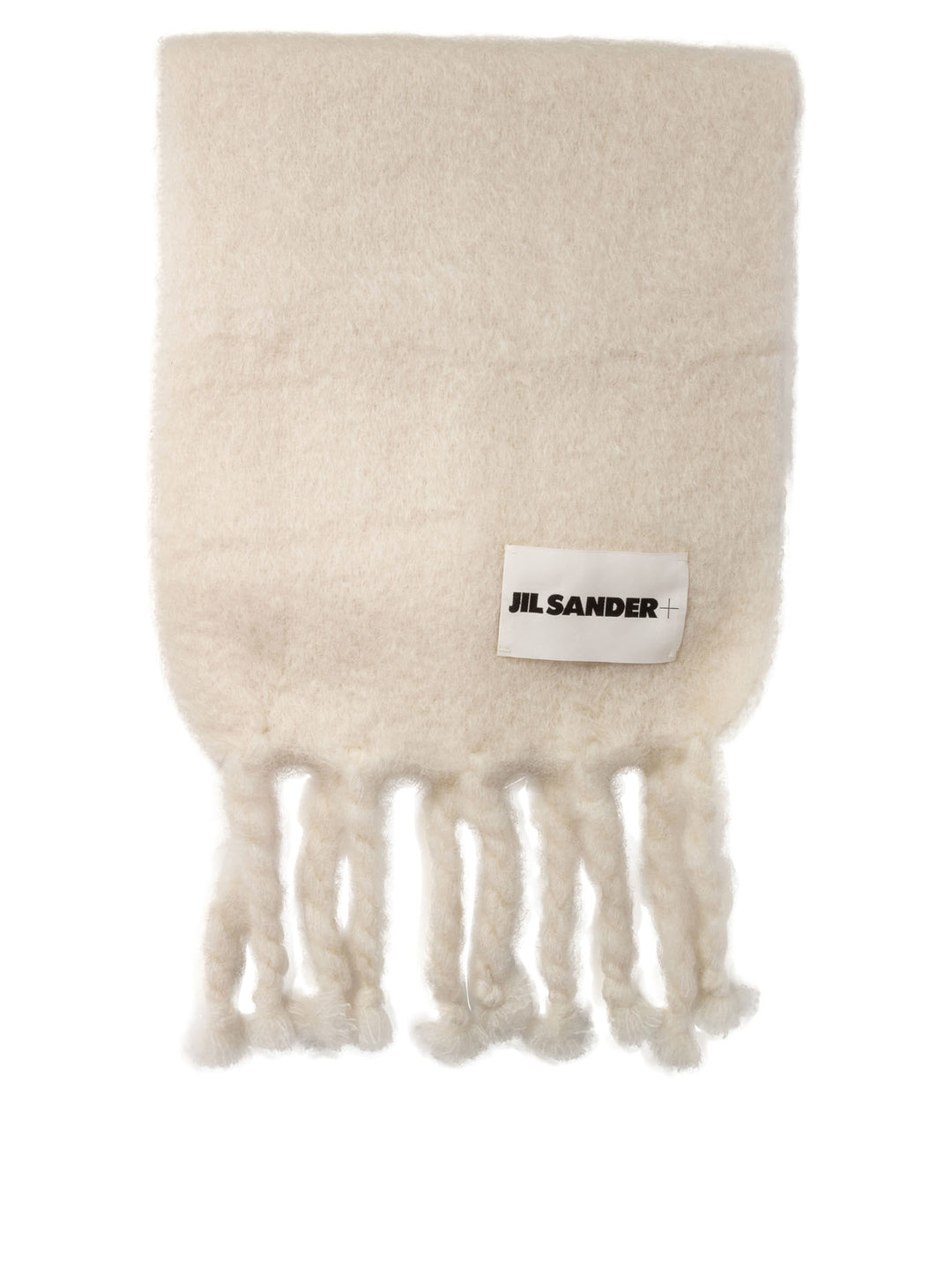 Scarf With Logo Patch Scarves White