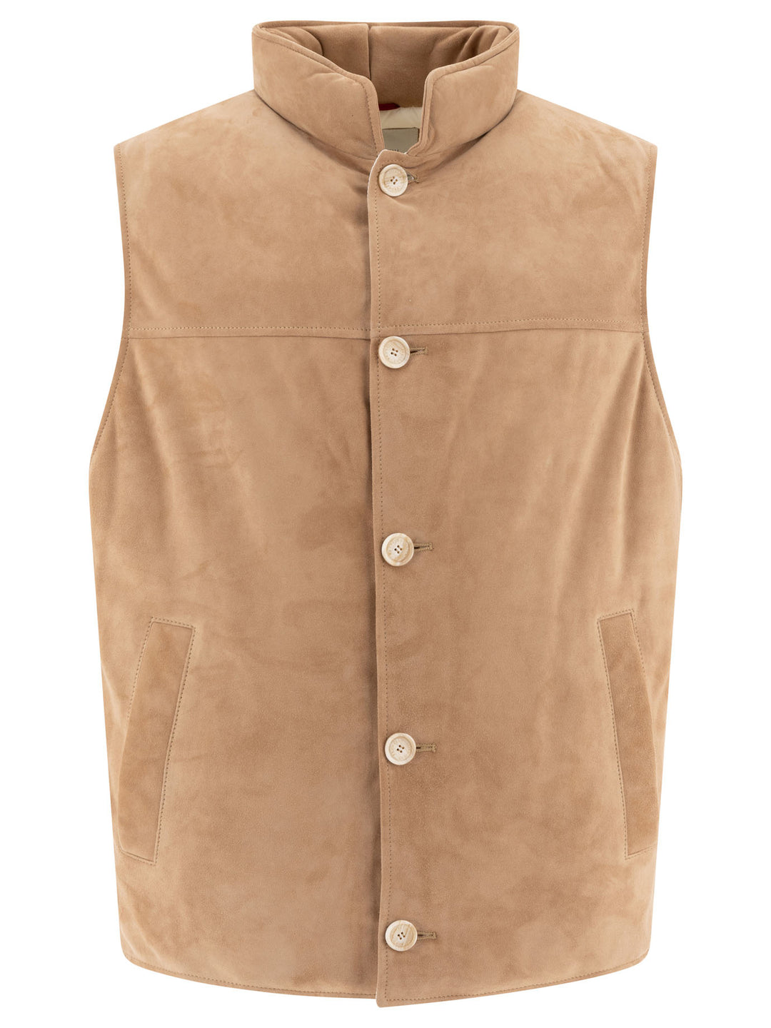 Suede Down Vest Jackets Beige