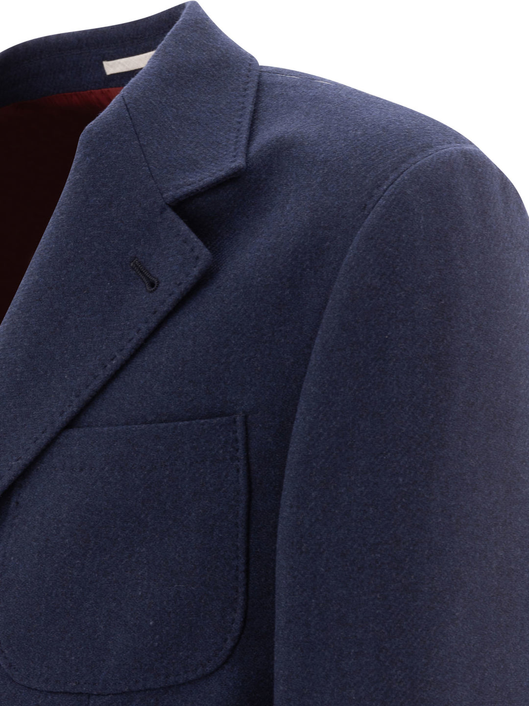 Wool, Silk And Cashmere Diagonal Deconstructed Blazer With Patch Pockets Jackets Blue