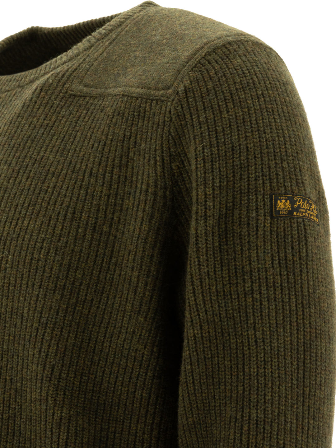 Wool Sweater With Contrasting Panels Knitwear Green