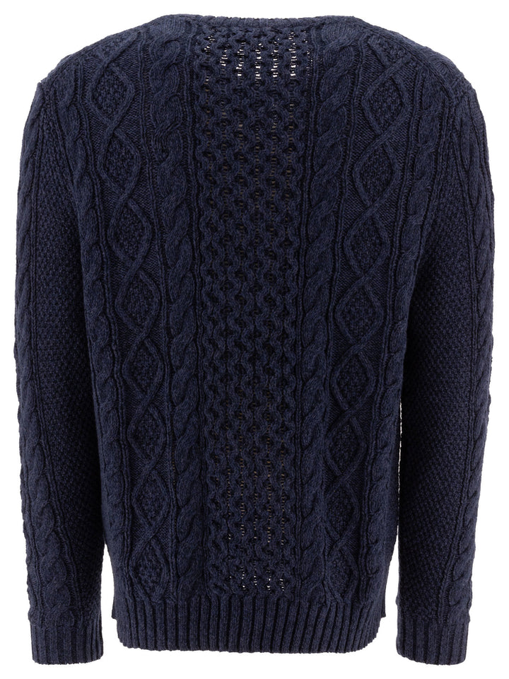 Cable-Knit Sweater Knitwear Blue