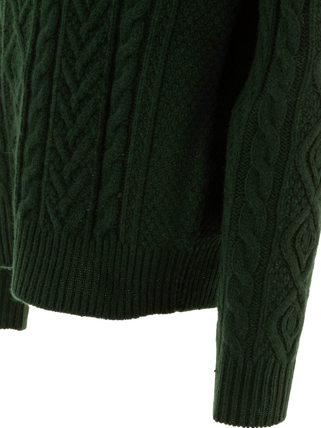 Cable-Knit Sweater Knitwear Green