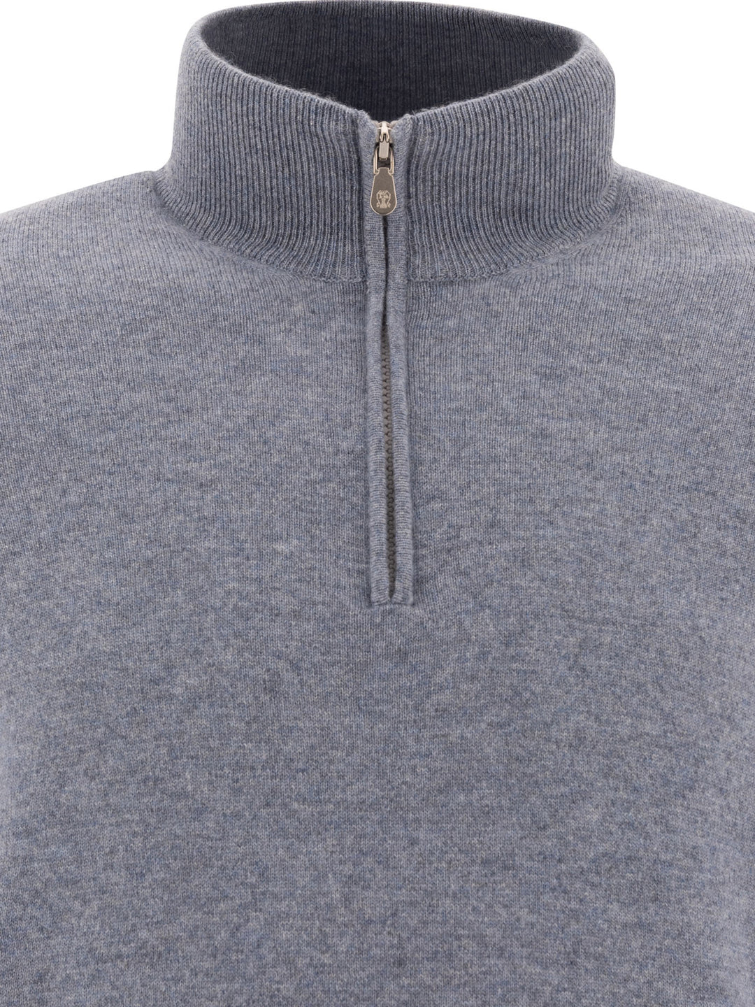 Half-Zip Cashmere Sweater Knitwear Light Blue